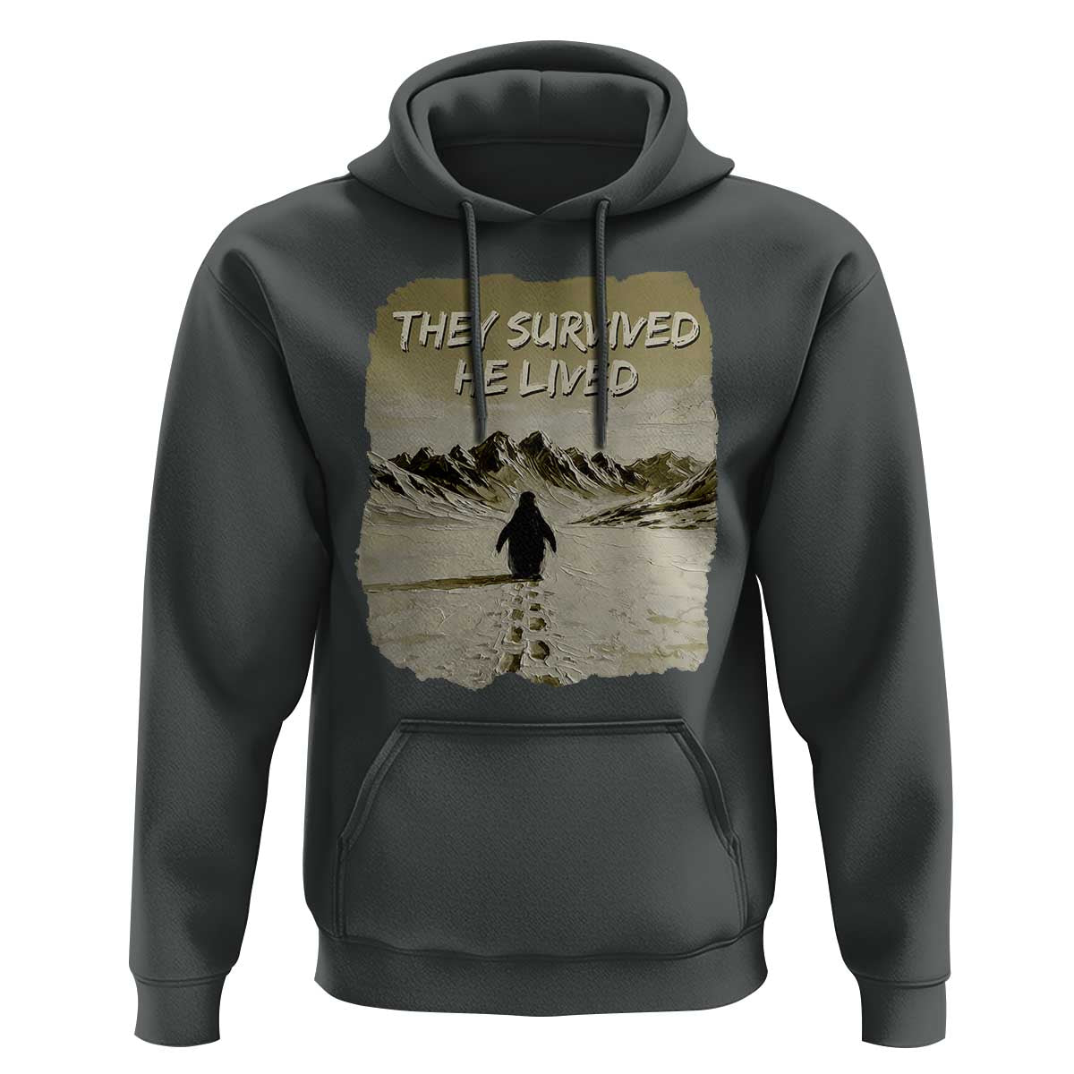 Nihilist Penguin Hiking Meme Hoodie They Survived He Lived