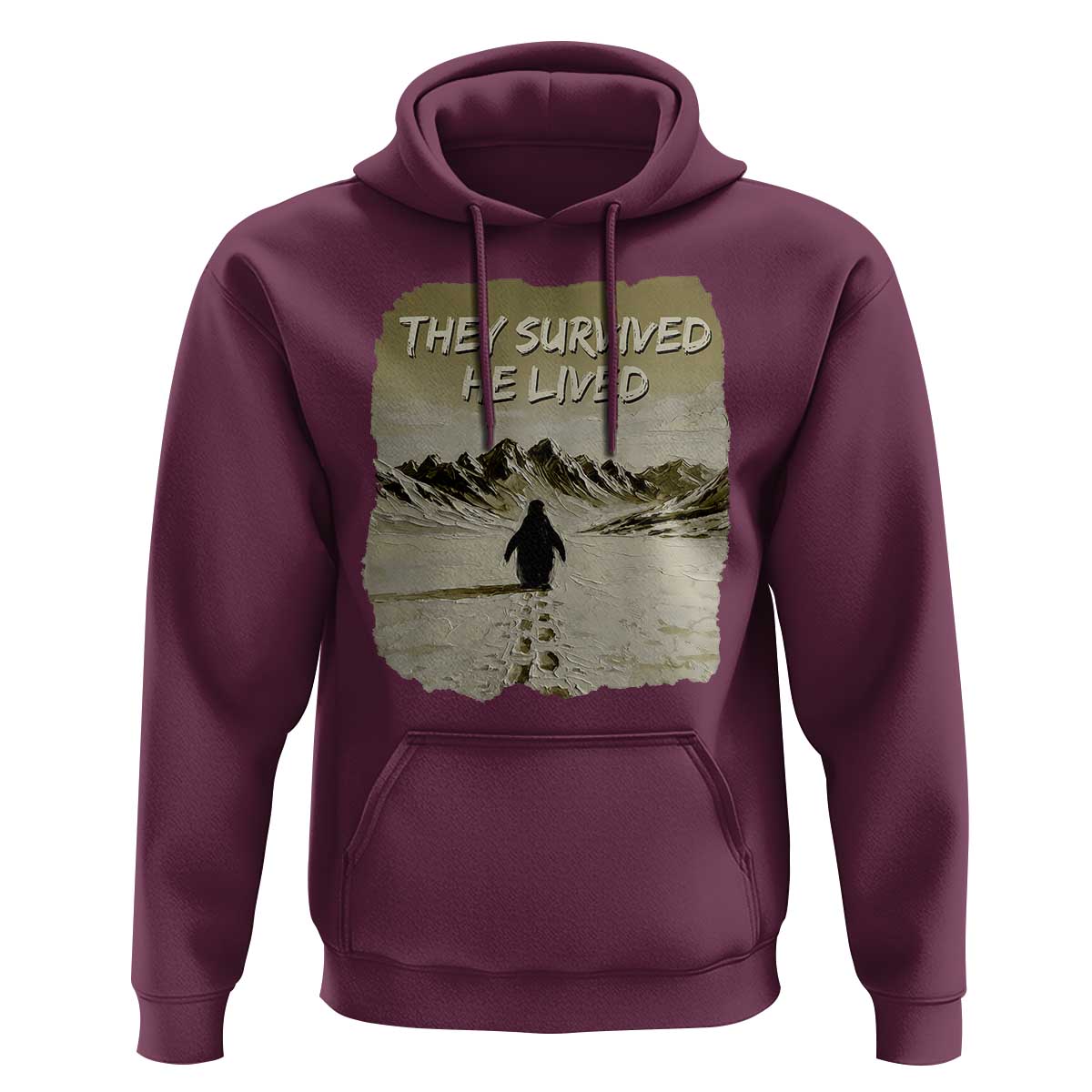 Nihilist Penguin Hiking Meme Hoodie They Survived He Lived