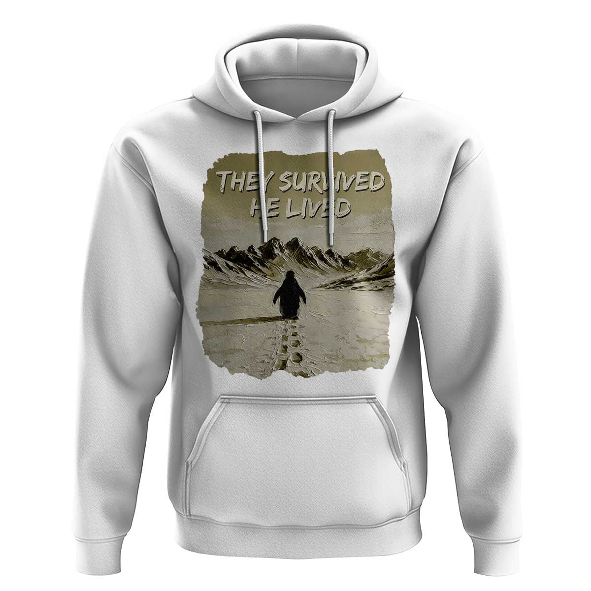 Nihilist Penguin Hiking Meme Hoodie They Survived He Lived
