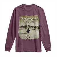 Nihilist Penguin Hiking Meme Long Sleeve Shirt They Survived He Lived