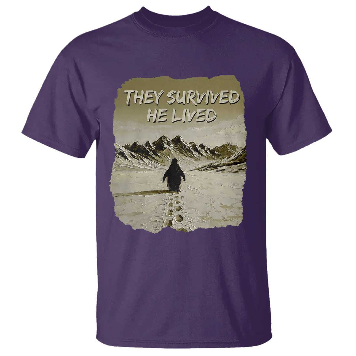 Nihilist Penguin Hiking Meme T Shirt They Survived He Lived