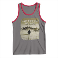Nihilist Penguin Hiking Meme Tank Top They Survived He Lived