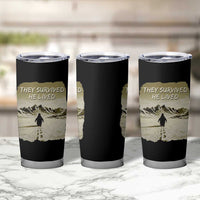 Nihilist Penguin Hiking Meme Tumbler Cup They Survived He Lived