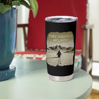 Nihilist Penguin Hiking Meme Tumbler Cup They Survived He Lived