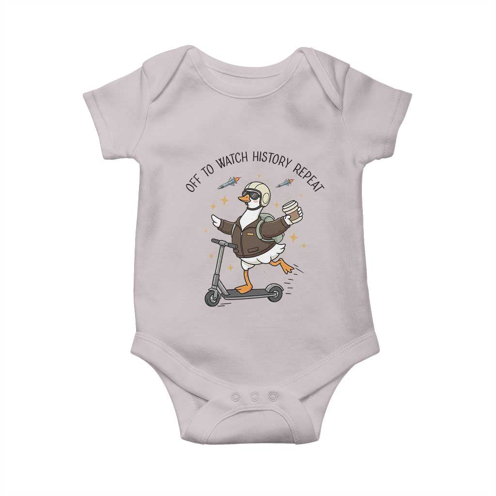 Funny Goose Support Freedom Meme Baby Onesie Off To Watch History Repart
