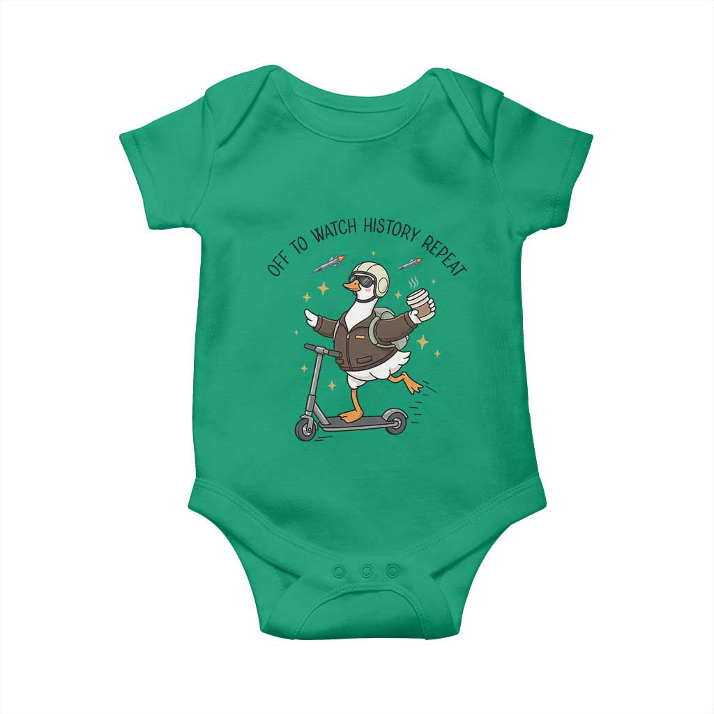 Funny Goose Support Freedom Meme Baby Onesie Off To Watch History Repart