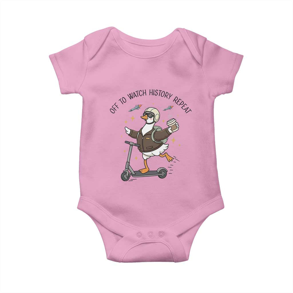 Funny Goose Support Freedom Meme Baby Onesie Off To Watch History Repart