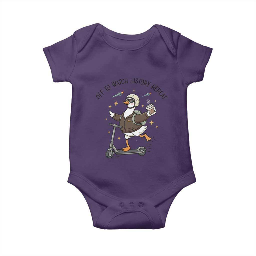 Funny Goose Support Freedom Meme Baby Onesie Off To Watch History Repart
