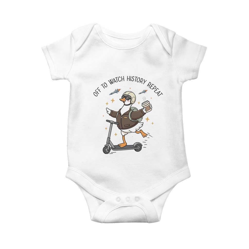 Funny Goose Support Freedom Meme Baby Onesie Off To Watch History Repart