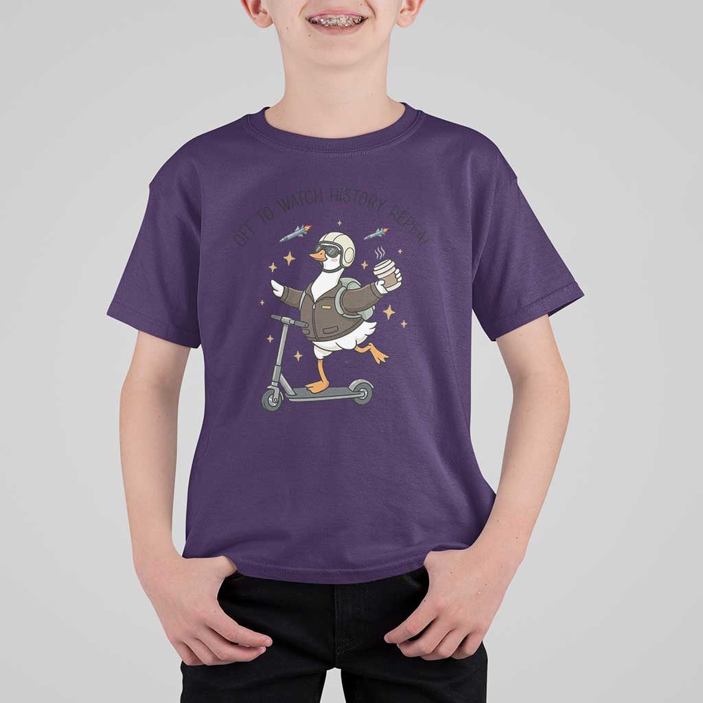Funny Goose Support Freedom Meme T Shirt For Kid Off To Watch History Repart