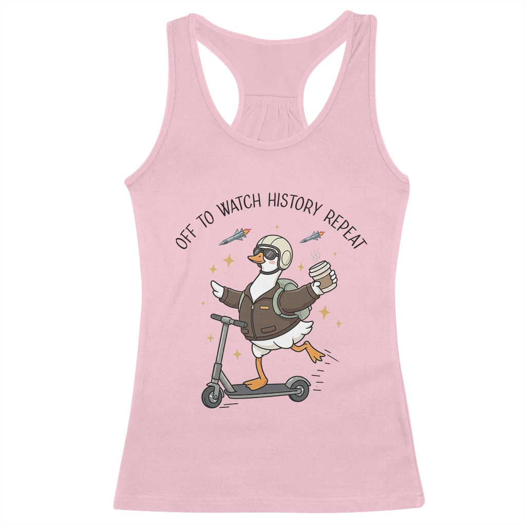 Funny Goose Support Freedom Meme Racerback Tank Top Off To Watch History Repart