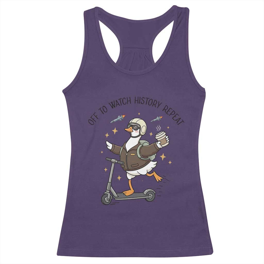 Funny Goose Support Freedom Meme Racerback Tank Top Off To Watch History Repart