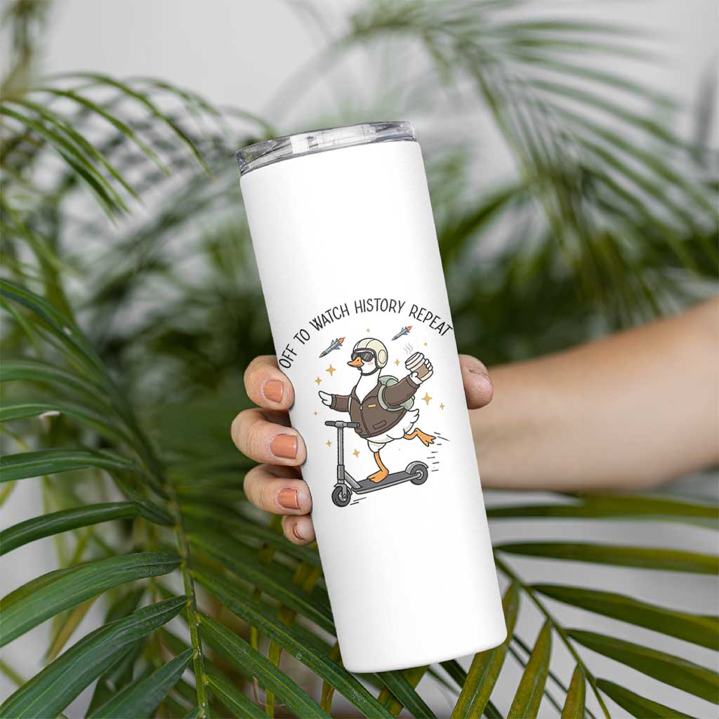 Funny Goose Support Freedom Meme Skinny Tumbler Off To Watch History Repart