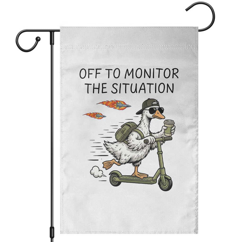 Funny Goose Support Freedom Meme Garden Flag Off To Monitor The Situation