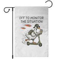 Funny Goose Support Freedom Meme Garden Flag Off To Monitor The Situation
