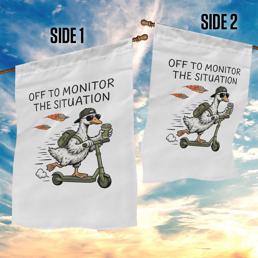 Funny Goose Support Freedom Meme Garden Flag Off To Monitor The Situation
