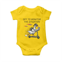 Funny Goose Support Freedom Meme Baby Onesie Off To Monitor The Situation