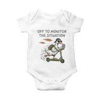 Funny Goose Support Freedom Meme Baby Onesie Off To Monitor The Situation