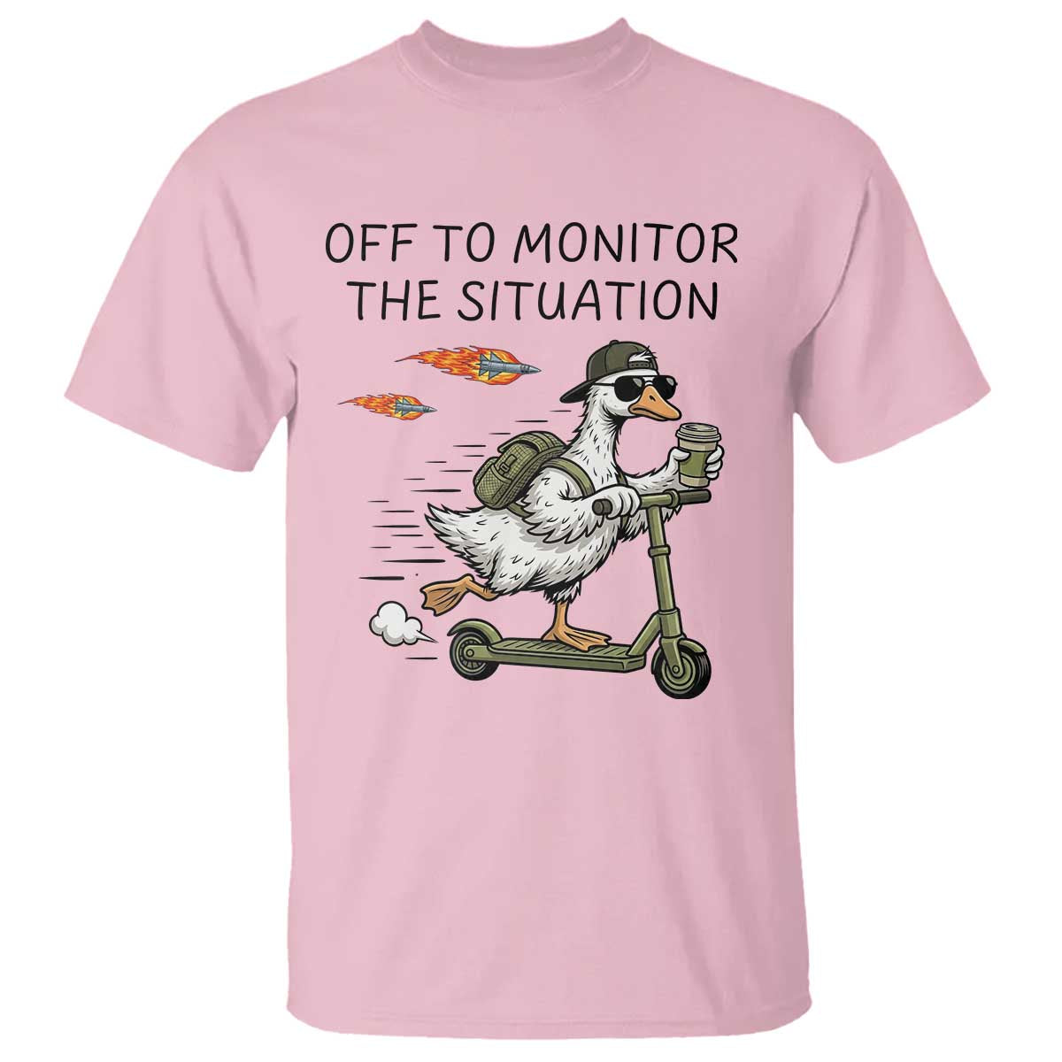Funny Goose Support Freedom Meme T Shirt Off To Monitor The Situation