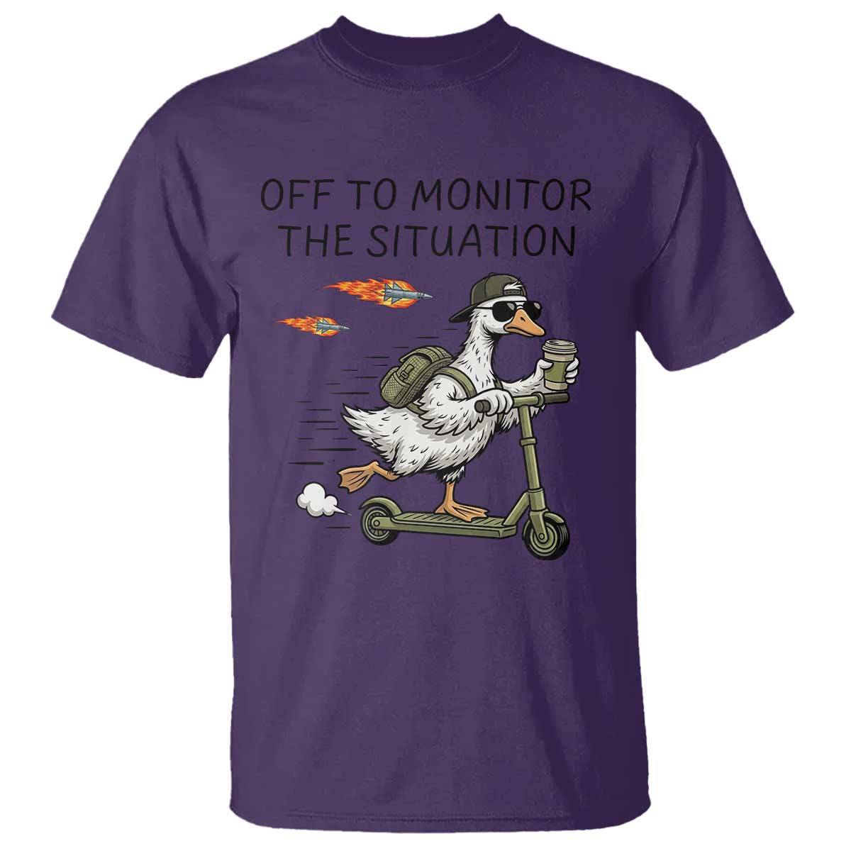 Funny Goose Support Freedom Meme T Shirt Off To Monitor The Situation