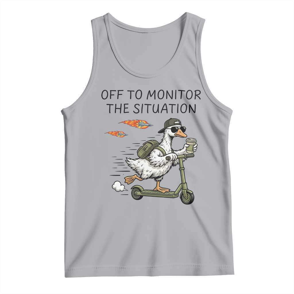 Funny Goose Support Freedom Meme Tank Top Off To Monitor The Situation