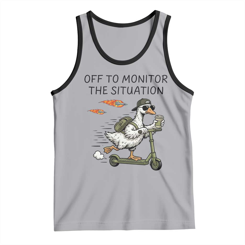 Funny Goose Support Freedom Meme Tank Top Off To Monitor The Situation