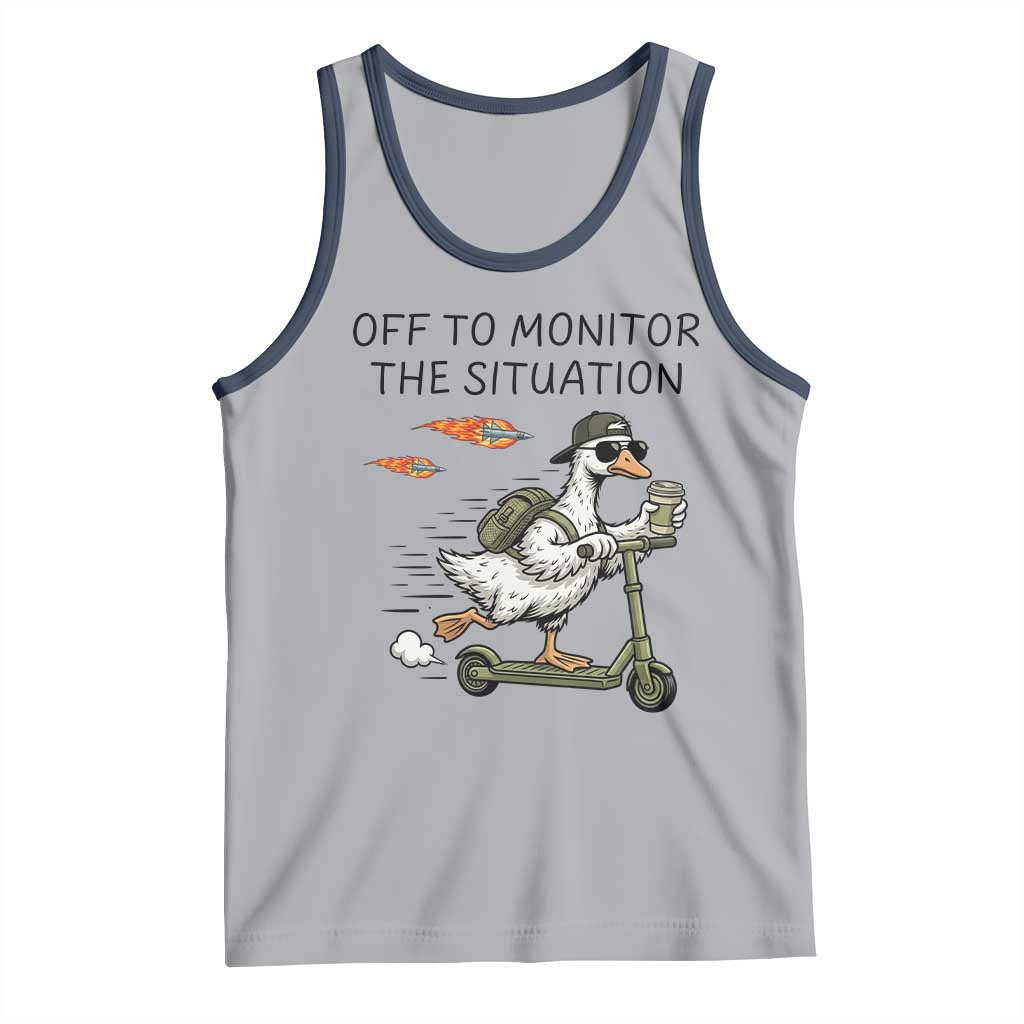 Funny Goose Support Freedom Meme Tank Top Off To Monitor The Situation