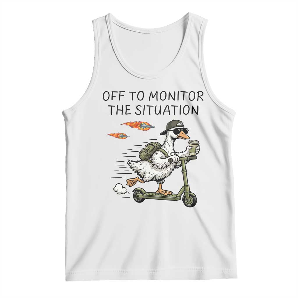 Funny Goose Support Freedom Meme Tank Top Off To Monitor The Situation