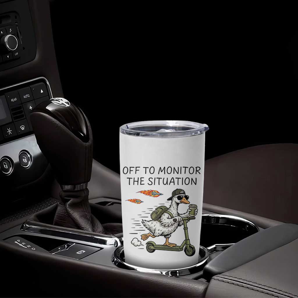 Funny Goose Support Freedom Meme Tumbler Cup Off To Monitor The Situation