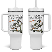 Funny Goose Support Freedom Meme Tumbler With Handle Off To Monitor The Situation