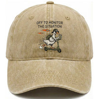 Funny Goose Support Freedom Meme Washed Cotton Baseball Cap Off To Monitor The Situation