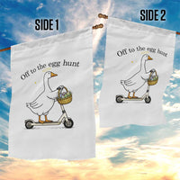 Off To The Egg Hunt Garden Flag Funny Easter Goose
