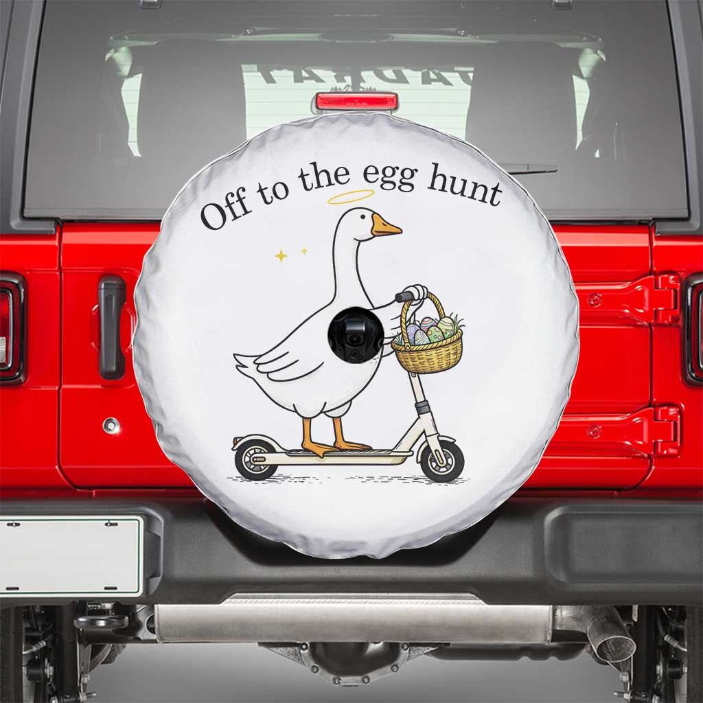 Off To The Egg Hunt Spare Tire Cover Funny Easter Goose