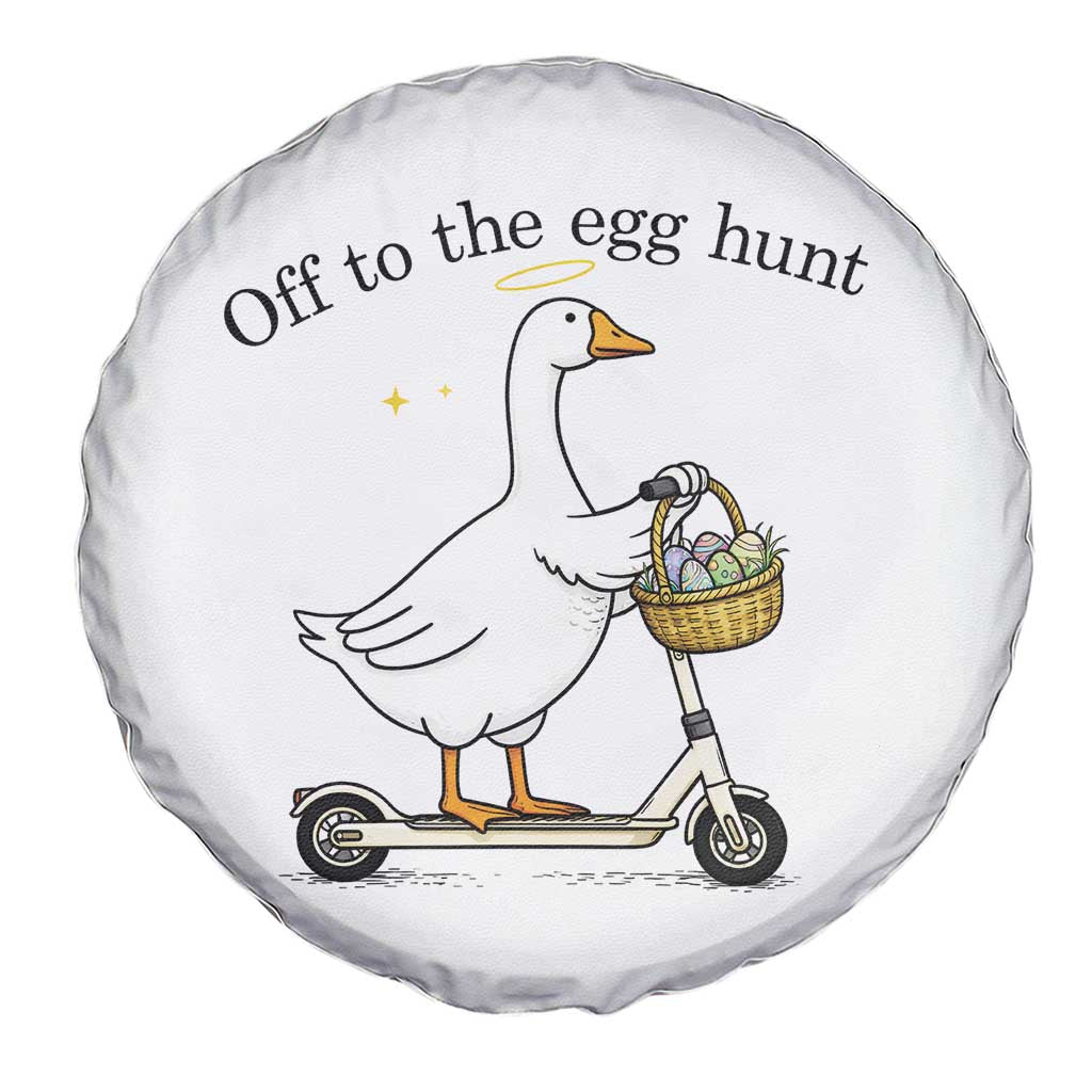 Off To The Egg Hunt Spare Tire Cover Funny Easter Goose