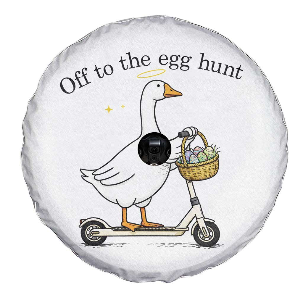 Off To The Egg Hunt Spare Tire Cover Funny Easter Goose
