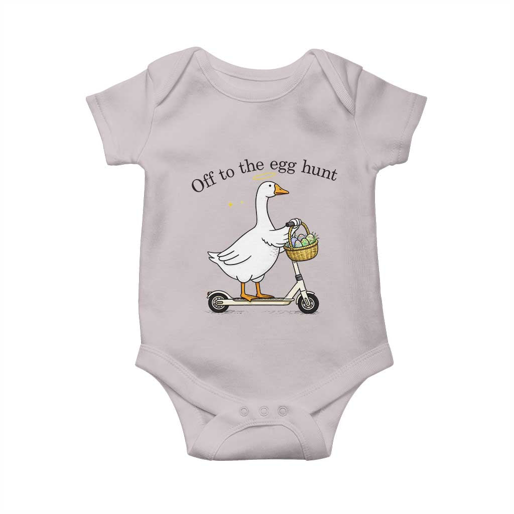 Off To The Egg Hunt Baby Onesie Funny Easter Goose