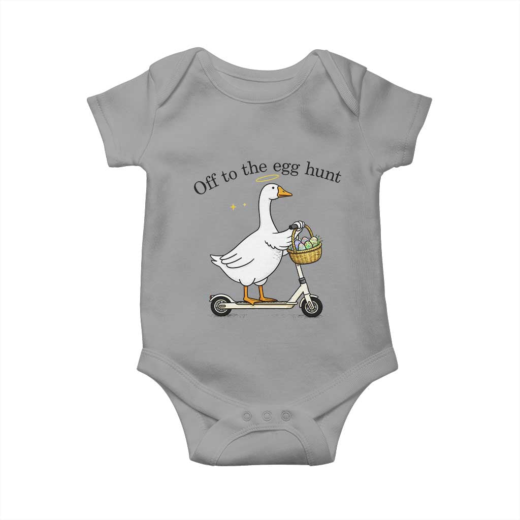 Off To The Egg Hunt Baby Onesie Funny Easter Goose