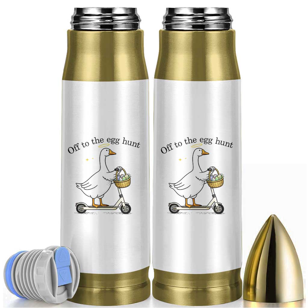 Off To The Egg Hunt Bullet Tumbler Funny Easter Goose
