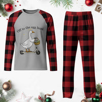 Off To The Egg Hunt Plaid Pajama Set Funny Easter Goose