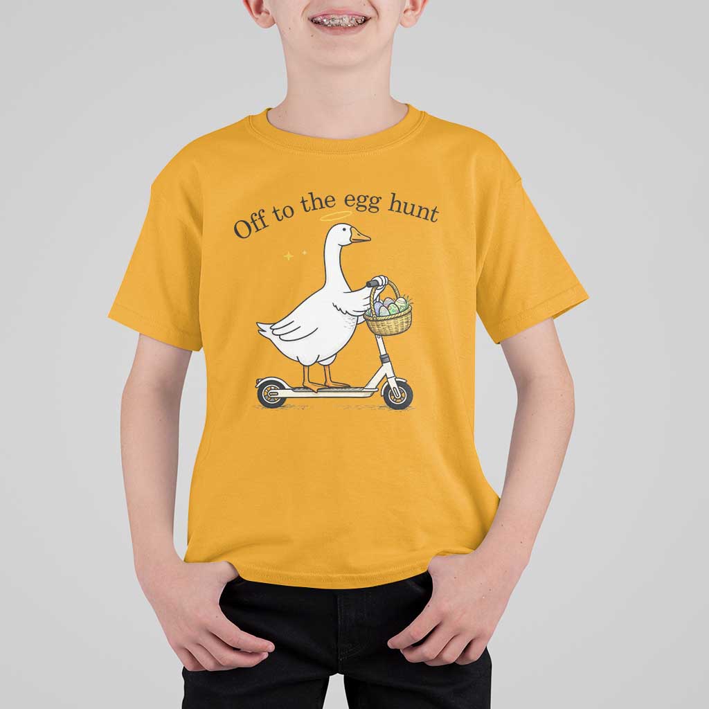 Off To The Egg Hunt T Shirt For Kid Funny Easter Goose