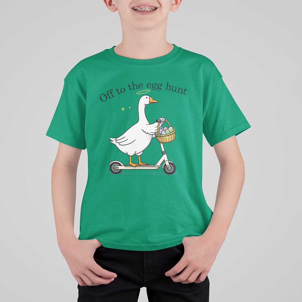 Off To The Egg Hunt T Shirt For Kid Funny Easter Goose