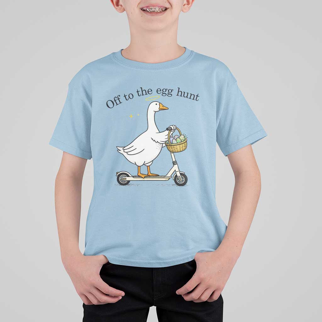 Off To The Egg Hunt T Shirt For Kid Funny Easter Goose