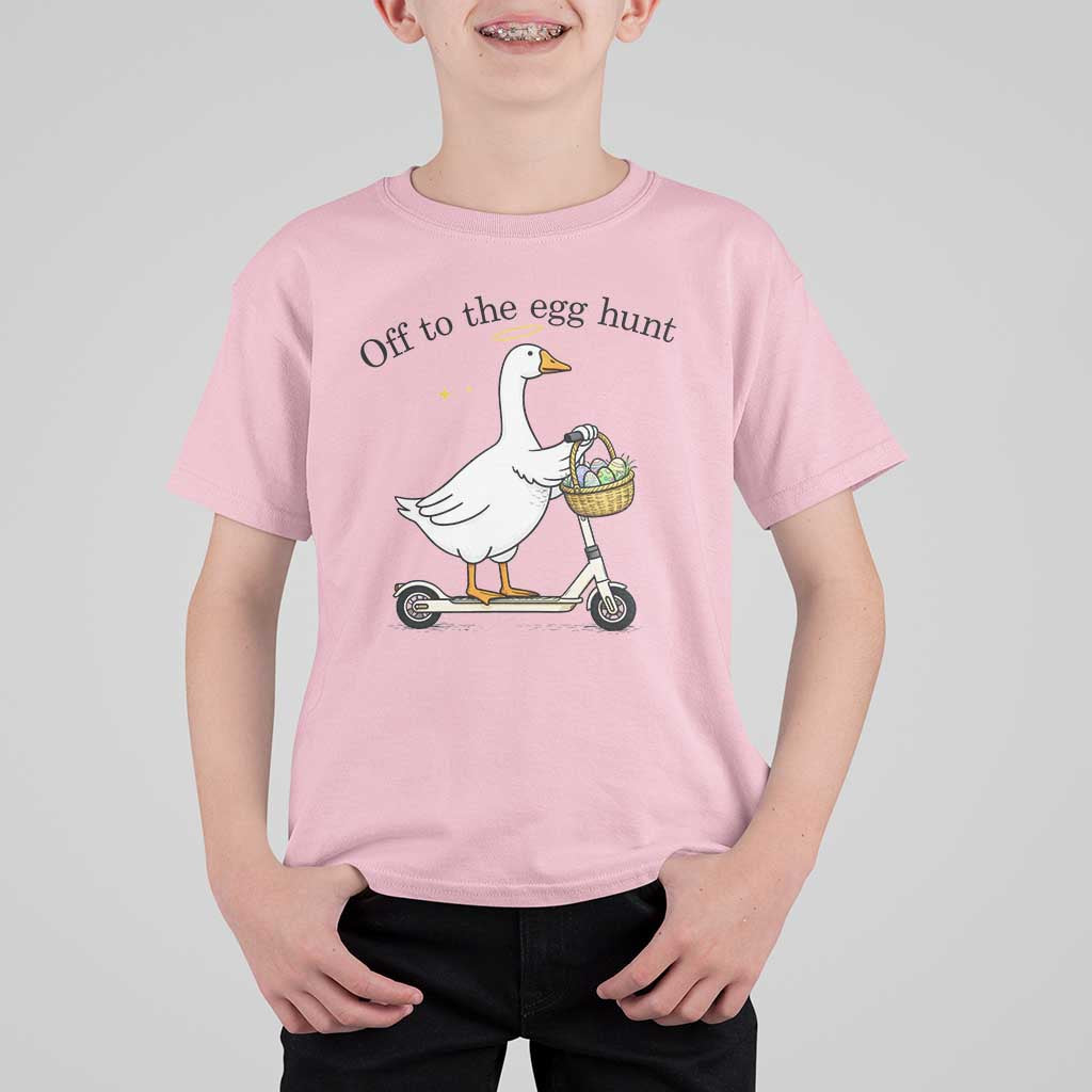 Off To The Egg Hunt T Shirt For Kid Funny Easter Goose