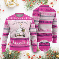 Off To The Egg Hunt Ugly Christmas Sweater Funny Easter Goose