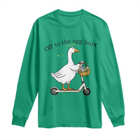 Off To The Egg Hunt Long Sleeve Shirt Funny Easter Goose