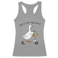 Off To The Egg Hunt Racerback Tank Top Funny Easter Goose