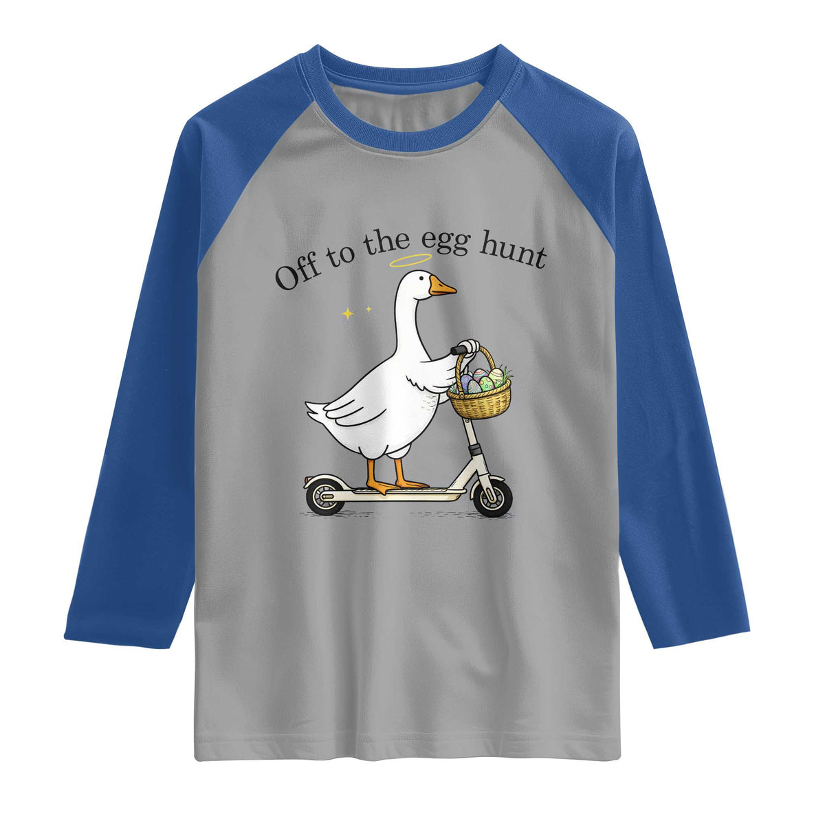Off To The Egg Hunt Raglan Shirt Funny Easter Goose