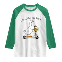 Off To The Egg Hunt Raglan Shirt Funny Easter Goose