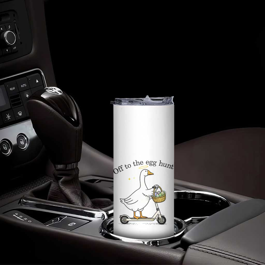 Off To The Egg Hunt Skinny Tumbler Funny Easter Goose