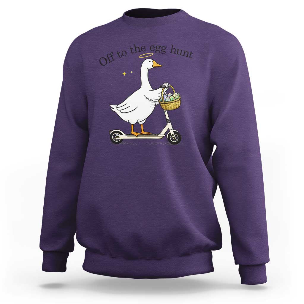 Off To The Egg Hunt Sweatshirt Funny Easter Goose